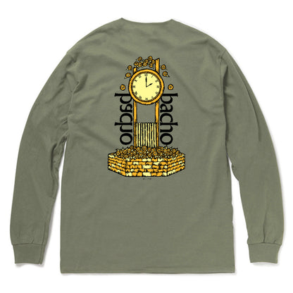 Clock Long Sleeve T-shirts(Black/Military Green/Maroon)